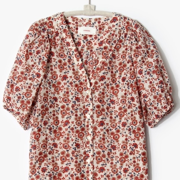 Xirena / Sydell Shirt in red burst Flower Fields Cotton XS extra small - Picture 4 of 8